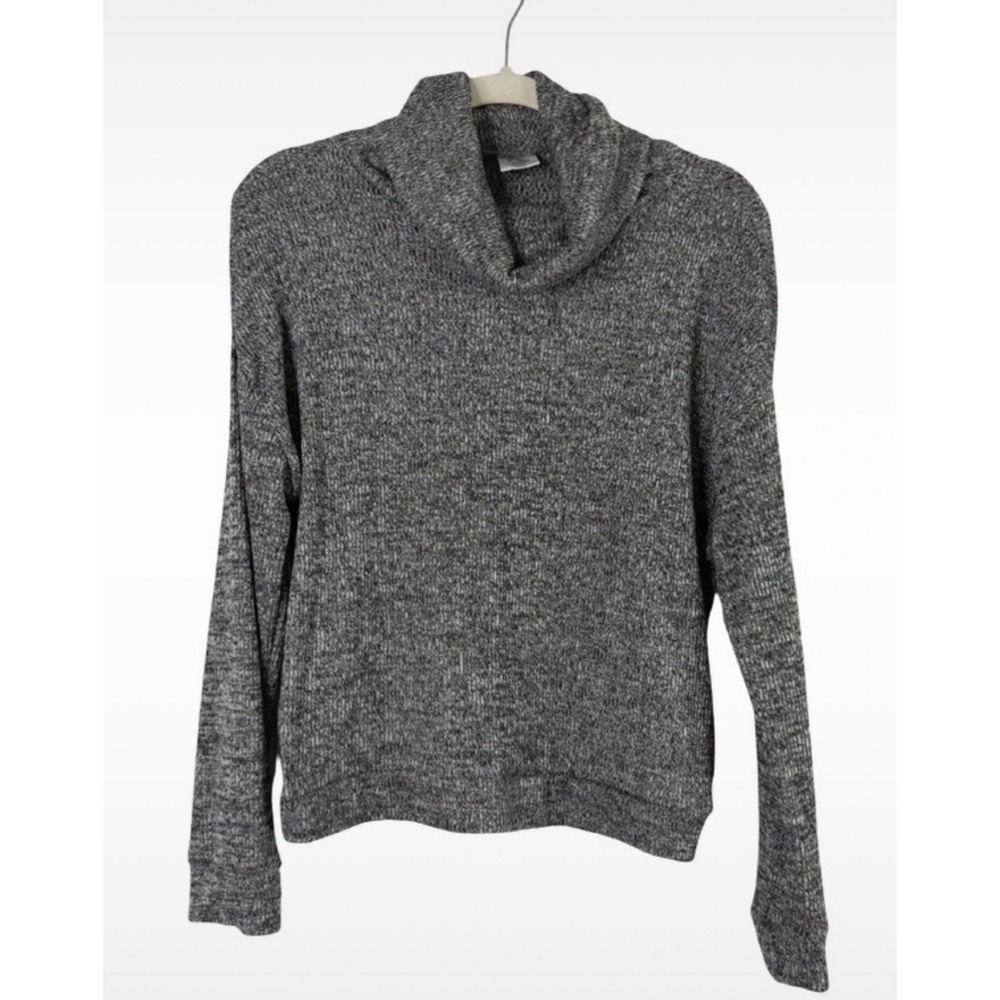 Hello Mello Women's Large Gray Cowl Neck CuddleBlend Sweater Comfortable Cozy